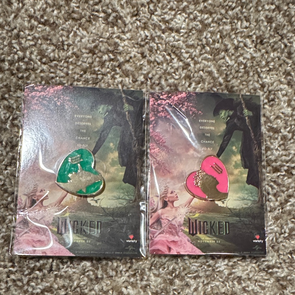 Set of 2 “Wicked” movie pins (Glinda & Elphaba) - NWOT